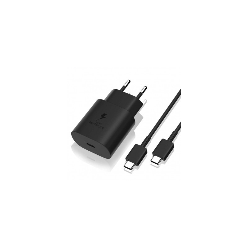 Samsung Charger 220V 3A 25W USB Typ C Cable Black TA800XB Bulk